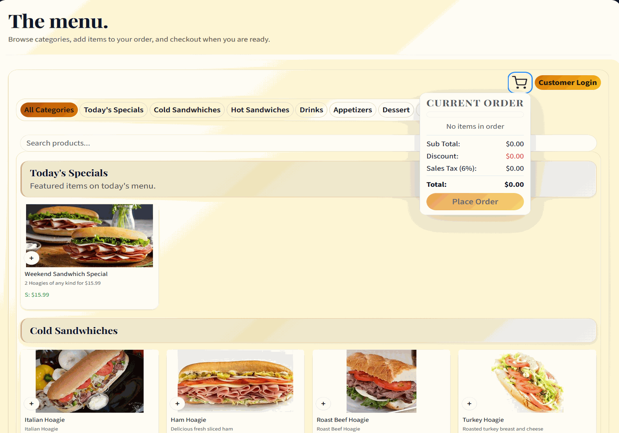 Customer ordering and checkout experience (animated)